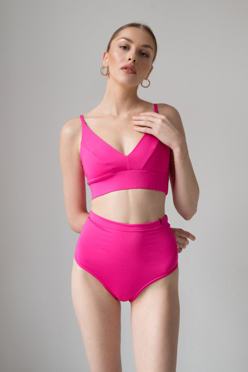 Pole Addict Scrunch Butt Basic High Waist Shorts - Neon Pink-Pole Addict-Pole Junkie