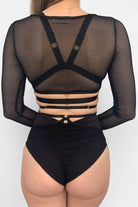 Lunalae Claire Cut Out High Waisted Bottoms - Recycled Black Mesh-Lunalae-Pole Junkie