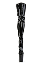 Pleaser USA Flamingo 3063 8inch Thigh High Pleaser Boots - Patent Black-Pleaser USA-Pole Junkie