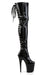 Pleaser USA Flamingo 3063 8inch Thigh High Pleaser Boots - Patent Black-Pleaser USA-Pole Junkie