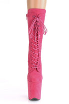 Pleaser USA Flamingo-1050FS Faux Suede 8inch Pleaser Boots - Hot Pink-Pleaser USA-Pole Junkie