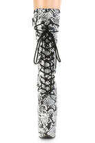 Pleaser USA Flamingo-1050SP 8inch Pleaser Boots - White Snake-Pleaser USA-Pole Junkie