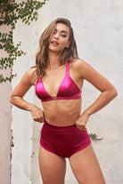 Lunalae Follow Me Bra - Satin Magenta-Lunalae-Pole Junkie