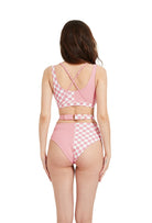 Hamade Activewear Patchwork Bottoms - Checkered Light Pink-Hamade Activewear-Pole Junkie
