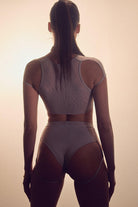 Hamade Activewear Mesh-side Garter Bottoms - Light Grey-Hamade Activewear-Pole Junkie