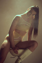 Hamade Activewear High Cut Bottoms - Beige-Hamade Activewear-Pole Junkie