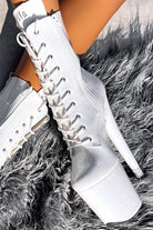 Hella Heels The Glitterati 8inch Boots - Snow Kween-Hella Heels-Pole Junkie