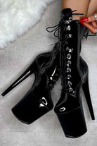 * Pre Order * Hella Heels LipKit 8inch Boots - Black Beatles-Hella Heels-Pole Junkie