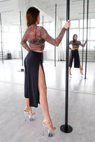 REV ACTIV Sensual Flow Pants (with leg slit) - Black-REV ACTIV-Pole Junkie