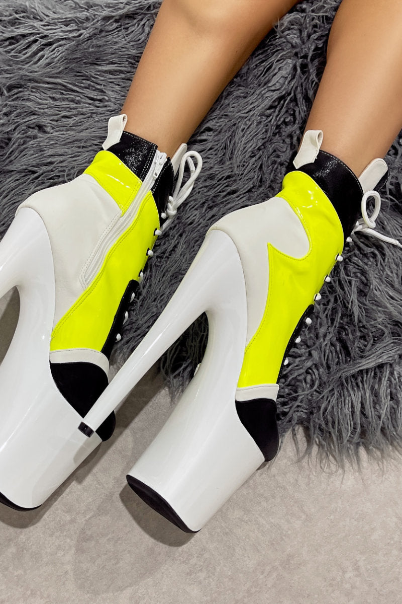 Hella Heels EmpireKicks Low Sneaker 8inch Boots - Atomic