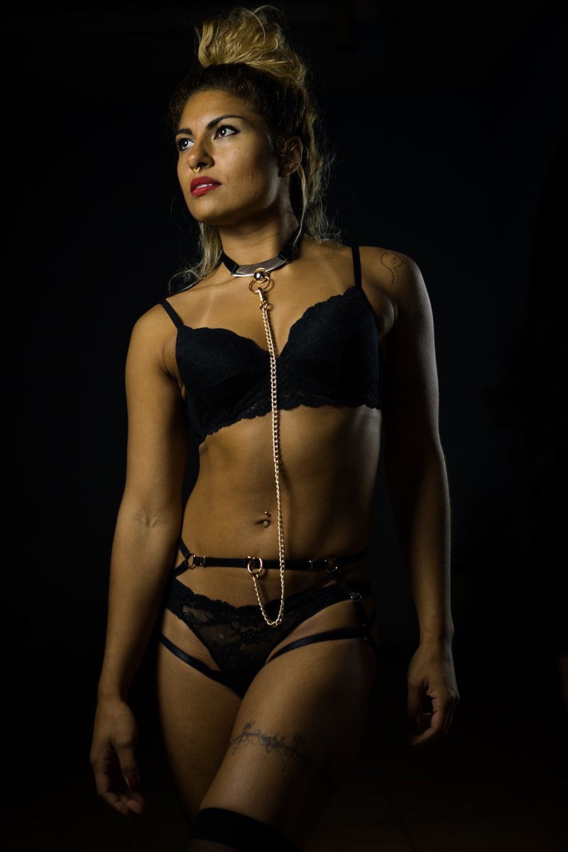 Rolling Choker Harness - Black-Rolling-Pole Junkie