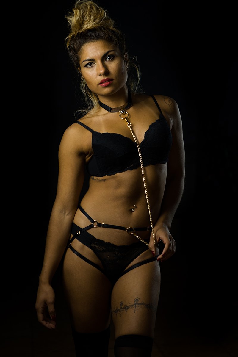 Rolling Choker Harness - Black-Rolling-Pole Junkie