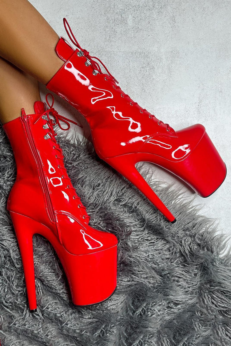 * Pre Order * Hella Heels LipKit 8inch Boots - Cherry Pie-Hella Heels-Pole Junkie