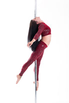 Paradise Chick Superhero Series Ultra Grip Crop Top - Cherry Leopard-Paradise Chick-Pole Junkie