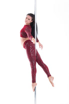 Paradise Chick Superhero Series Ultra Grip Leggings - Cherry Leopard-Paradise Chick-Pole Junkie