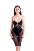 Hamade Activewear Mesh High Waisted Cycling Shorts - Black-Hamade Activewear-Pole Junkie