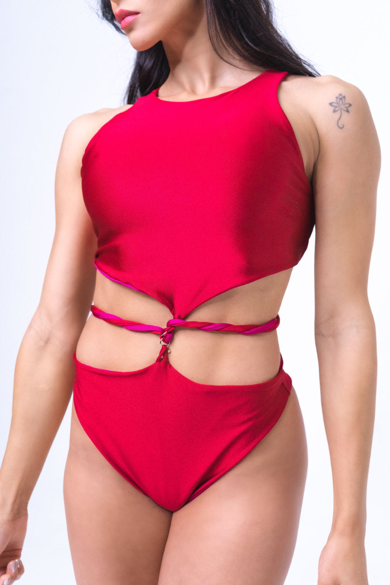 Sorte Infinity Bodysuit - Reversible Poppy Red/Raspberry