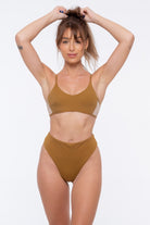 Nona Perkasa Night Lily Top - Brass/Sand-Nona Perkasa-Pole Junkie