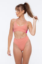 Nona Perkasa Night Lily Top - Coral Pink/Fuschia-Nona Perkasa-Pole Junkie