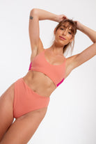 Nona Perkasa Night Lily Top - Coral Pink/Fuschia-Nona Perkasa-Pole Junkie