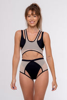 Nona Perkasa Orchid Body Harness - Black/Sand-Nona Perkasa-Pole Junkie