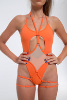 Nona Perkasa Queen of the Night Body Garter - Salmon/Sand-Nona Perkasa-Pole Junkie