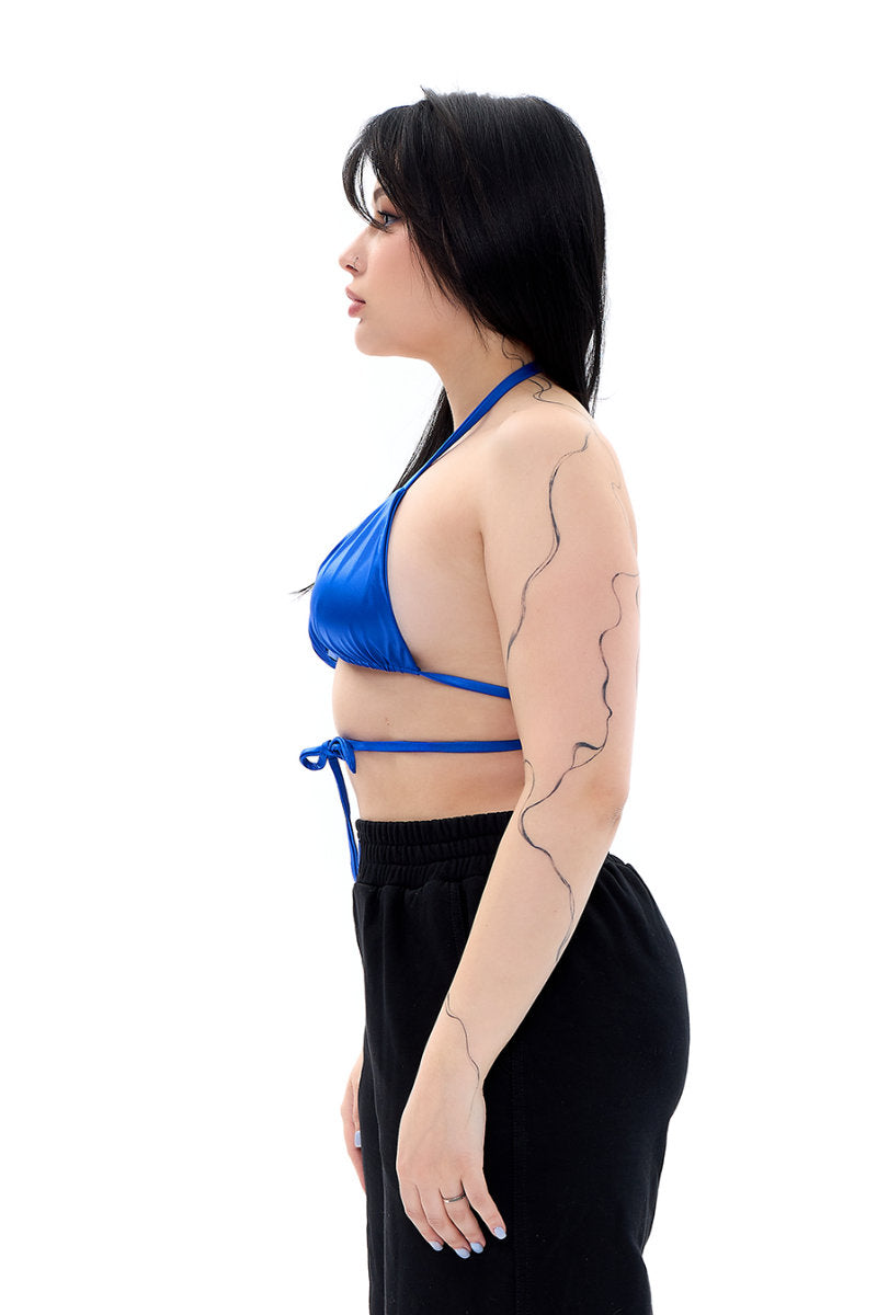 MÆD Bikini Top - Glam Blue-MÆD-Pole Junkie