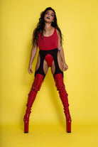 Rolling Peek-a-boo Tights - Black (3 Sizes Available)-Rolling-Pole Junkie