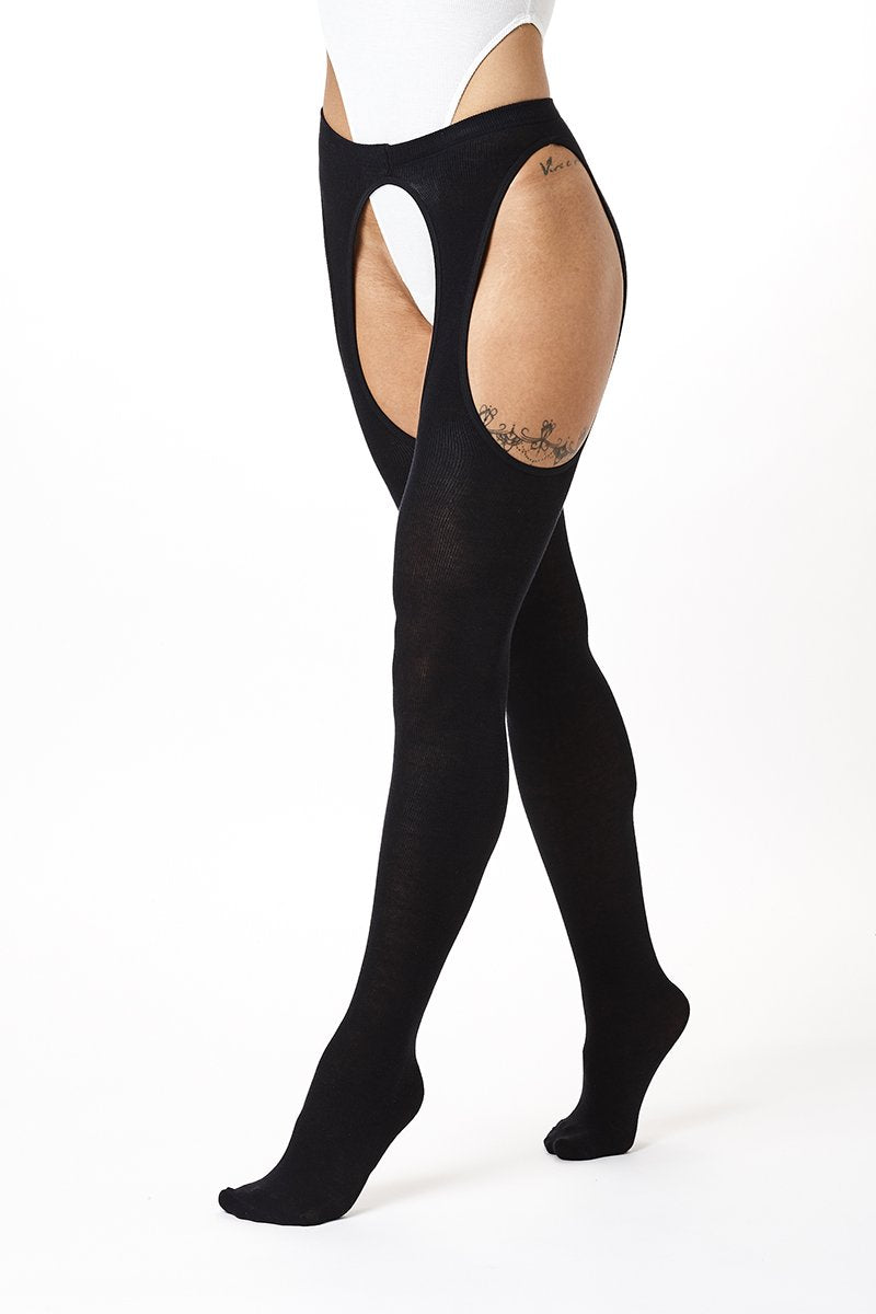 Rolling Peek-a-boo Tights - Black (3 Sizes Available)-Rolling-Pole Junkie