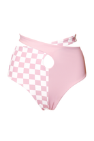 Hamade Activewear Patchwork Bottoms - Checkered Light Pink-Hamade Activewear-Pole Junkie