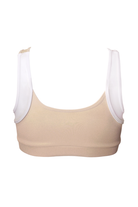 Hamade Activewear Asymmetric Top - Beige-Hamade Activewear-Pole Junkie