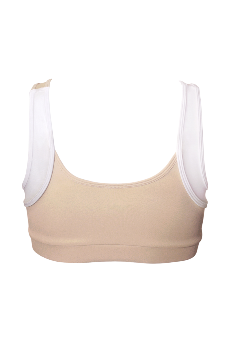 Hamade Activewear Asymmetric Top - Beige-Hamade Activewear-Pole Junkie