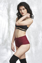 Lunalae High Waist Shorts - Wine-Lunalae-Pole Junkie