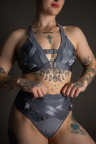 Tatiana Activewear Faye Shorts - Shiny Gunmetal-Tatiana Activewear-Pole Junkie