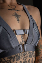 Tatiana Activewear Faye Top - Shiny Gunmetal-Tatiana Activewear-Pole Junkie