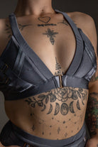 Tatiana Activewear Faye Top - Shiny Gunmetal-Tatiana Activewear-Pole Junkie