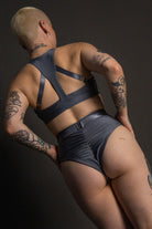 Tatiana Activewear Faye Shorts - Shiny Gunmetal-Tatiana Activewear-Pole Junkie