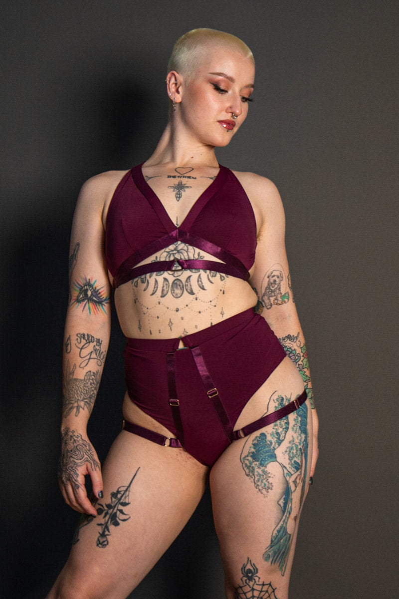 Tatiana Activewear Tokio Shorts - Wine-Tatiana Activewear-Pole Junkie