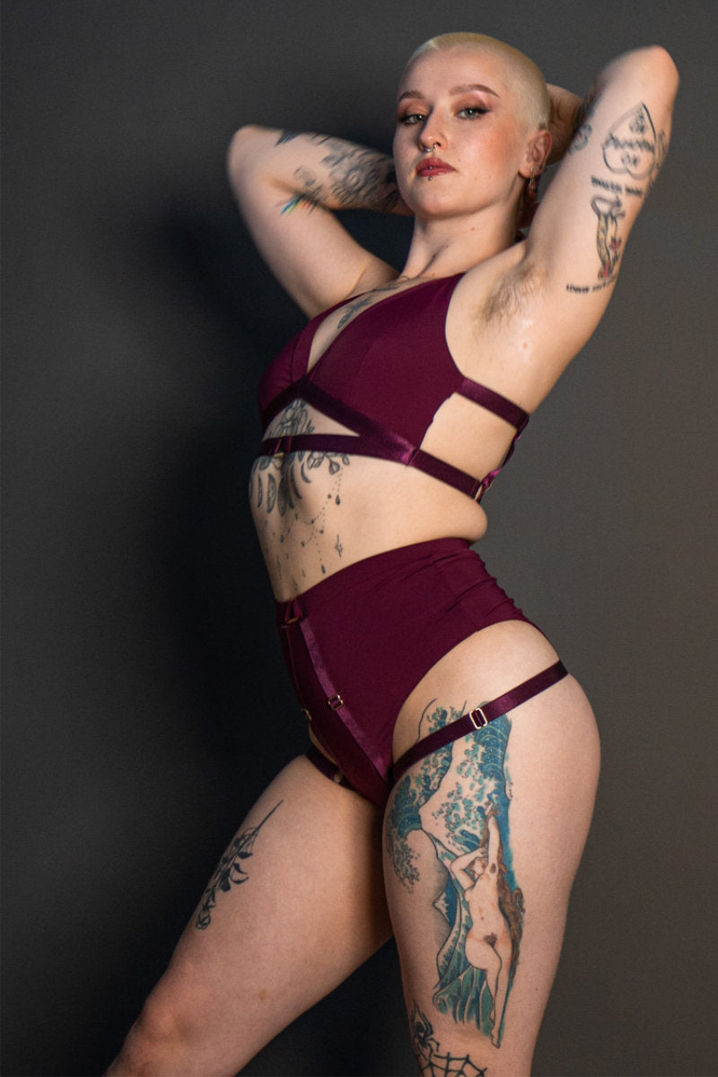 Tatiana Activewear Tokio Top - Wine-Tatiana Activewear-Pole Junkie