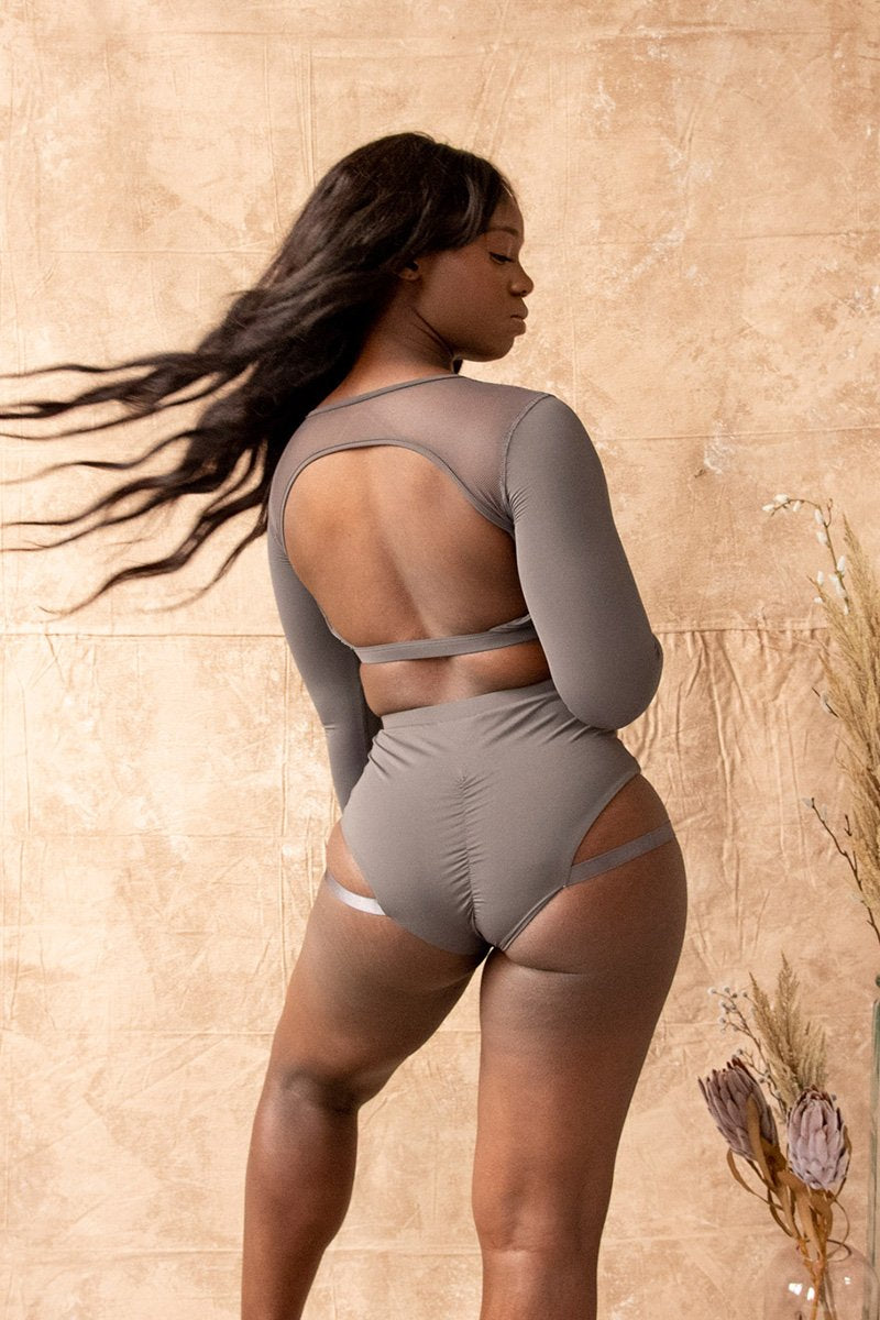 Tatiana Activewear Esme Top - Charcoal-Tatiana Activewear-Pole Junkie