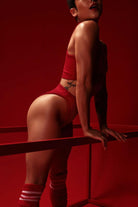 Rolling KI High Waist Hot Pants - Cherry-Rolling-Pole Junkie