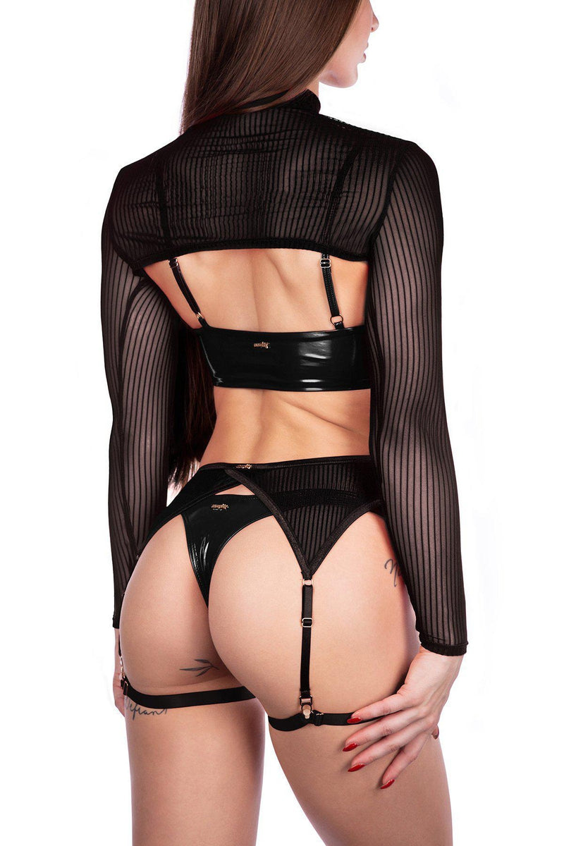 Naughty Thoughts XXX Rated See Through Shrug - Black-Naughty Thoughts-Pole Junkie