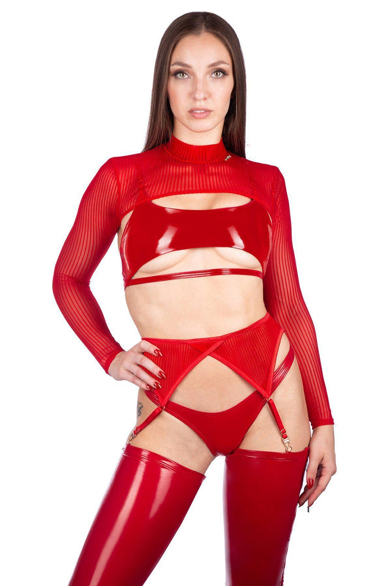 Naughty Thoughts XXX Rated See Through Shrug - Red-Naughty Thoughts-Pole Junkie