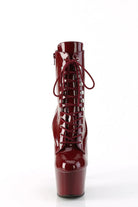 Pleaser USA Adore-1020 7inch Pleaser Boots - Patent Burgundy-Pleaser USA-Pole Junkie