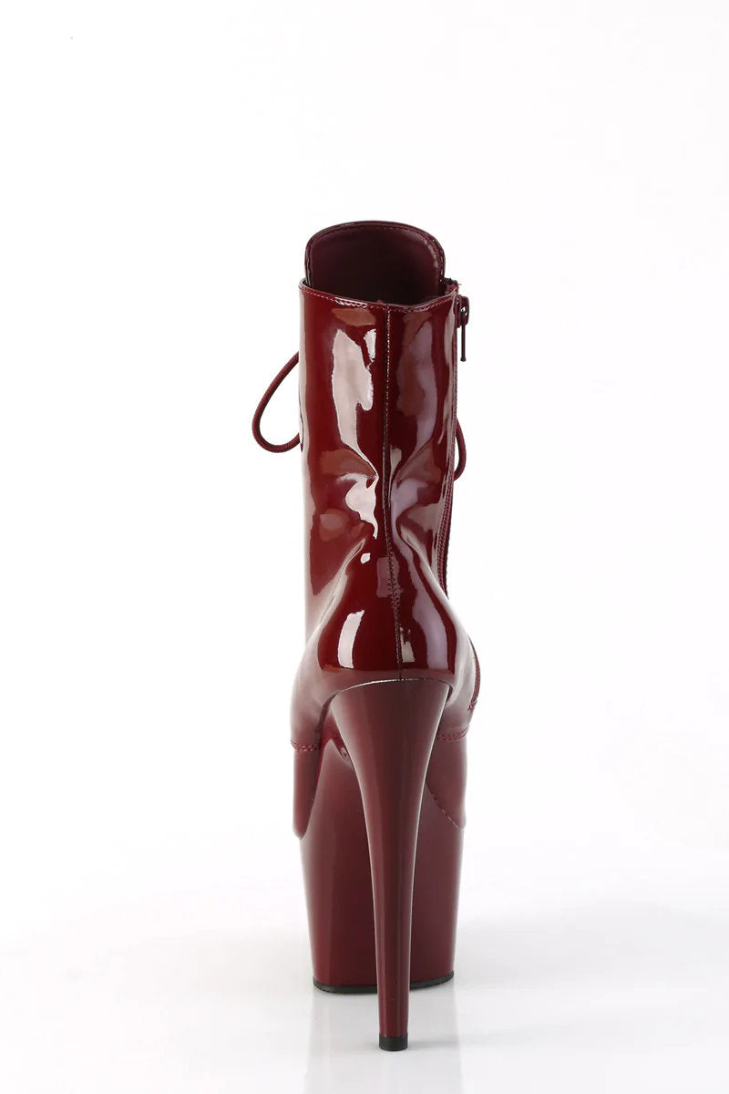 Pleaser USA Adore-1020 7inch Pleaser Boots - Patent Burgundy-Pleaser USA-Pole Junkie
