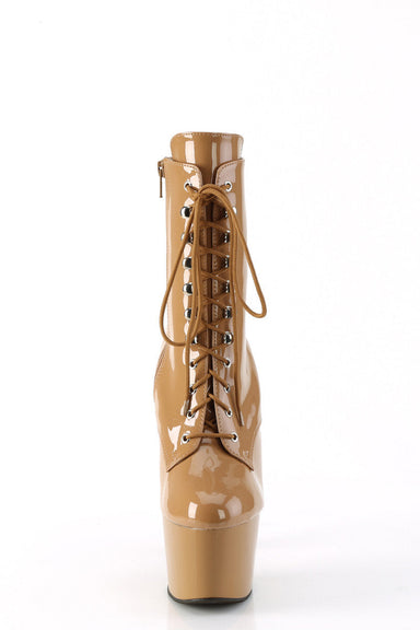 Pleaser USA Adore-1020 7inch Pleaser Boots - Patent Toffee-Pleaser USA-Pole Junkie