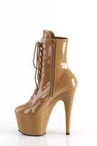 Pleaser USA Adore-1020 7inch Pleaser Boots - Patent Toffee-Pleaser USA-Pole Junkie