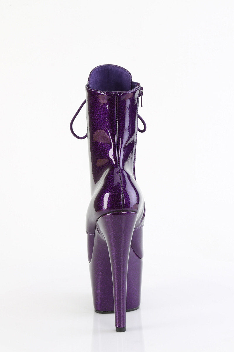 Pleaser USA Adore-1020GP 7inch Pleaser Boots - Purple Glitter-Pleaser USA-Pole Junkie