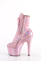 Pleaser USA Adore-1020HG 7inch Pleaser Boots - Holographic Baby Pink-Pleaser USA-Pole Junkie