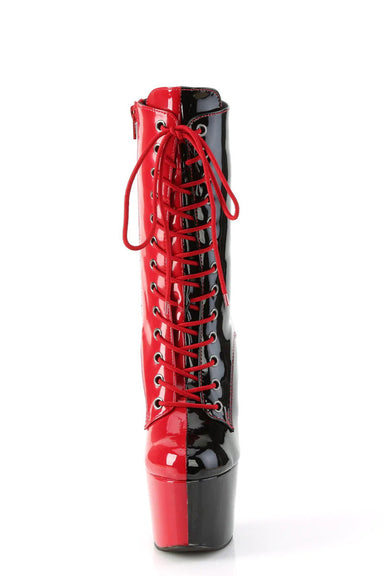 Pleaser USA Adore-1040TT 7inch Pleaser Boots - Patent Black/Red-Pleaser USA-Pole Junkie
